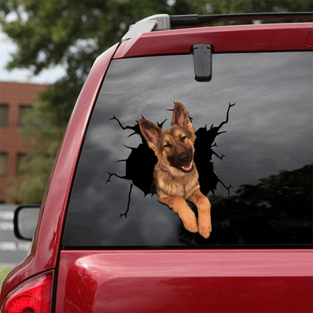 German Shepherd Crack Dad Decal Funny Jokes Kiss Cut Stickers Housewarming
