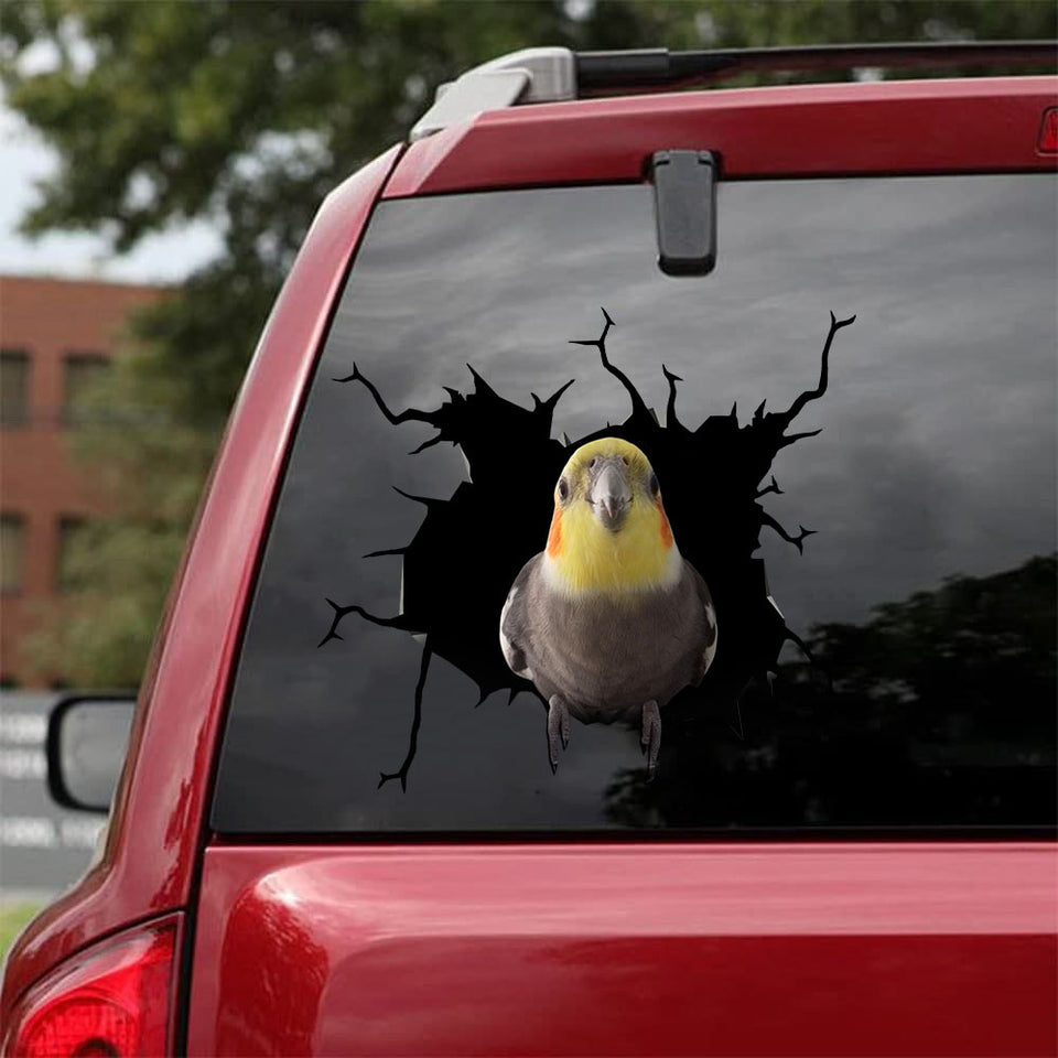[da0127-snf-tpa]-cockatiel-crack-car-sticker-animals-lover