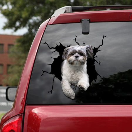 [sk1669-snf-lad]-shih-tzu-crack-sticker-dogs-lover