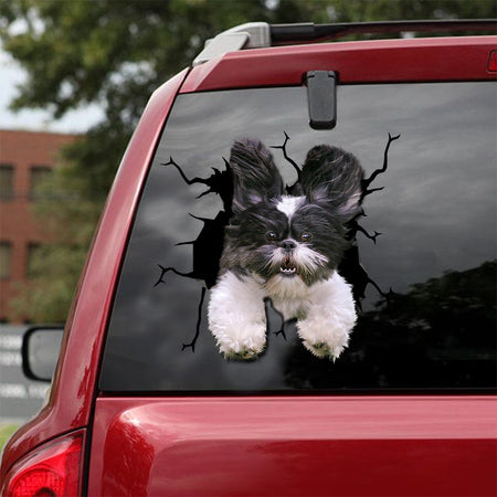 Shih Tzu Crack Sticker Sheets Cute A Vinyl Decals For Cars Wedding Favour Ideas