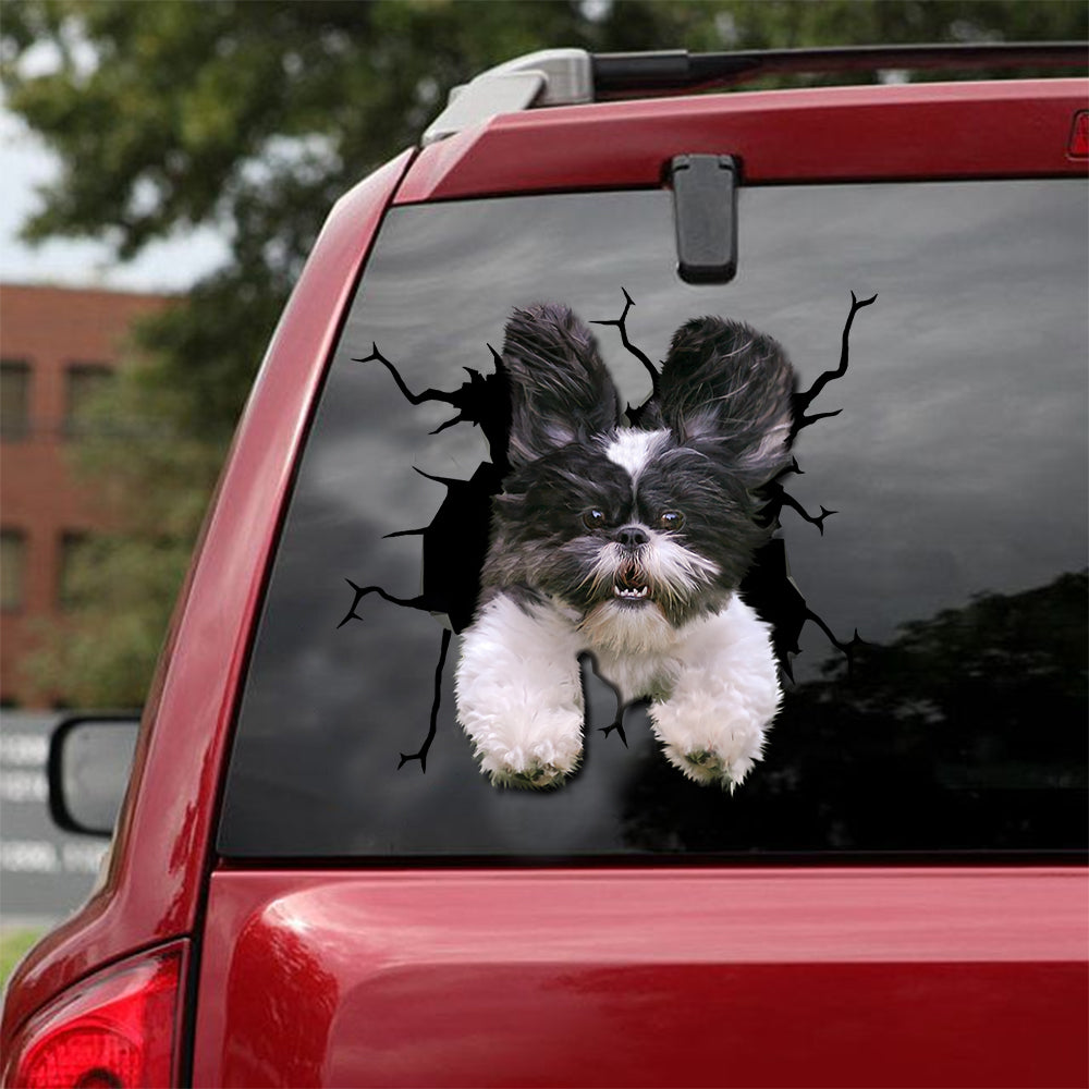 [sk1673-snf-lad]-shih-tzu-crack-sticker-dogs-lover