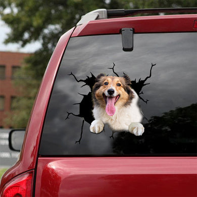 [ld0447-snf-lad]-shetland-sheepdog-crack-car-sticker-dogs-lover