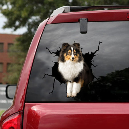 [ld0448-snf-lad]-shetland-sheepdog-crack-car-sticker-dogs-lover