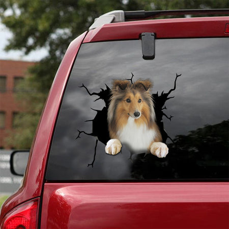[ld0449-snf-lad]-shetland-sheepdog-crack-car-sticker-dogs-lover