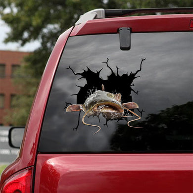 [ld0825-snf-lad]-flathead-catfish-crack-car-sticker-fishes-lover