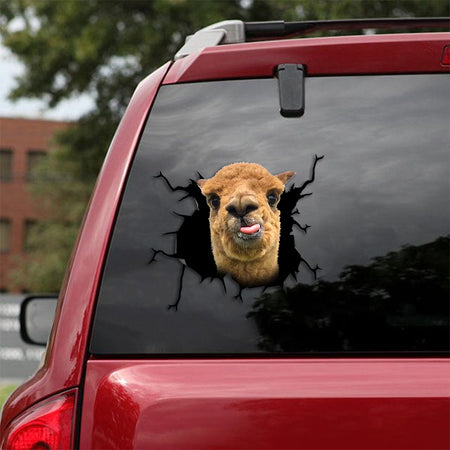 [th0312-snf-ptd]-alpaca-crack-car-sticker