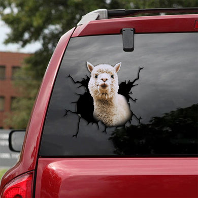 [th0313-snf-ptd]-alpaca-crack-car-sticker
