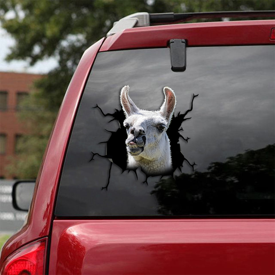 [th0314-snf-ptd]-alpaca-crack-car-sticker