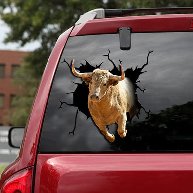 [sk1709-snf-tnt]-bull-crack-car-sticker-bull-riding-lover
