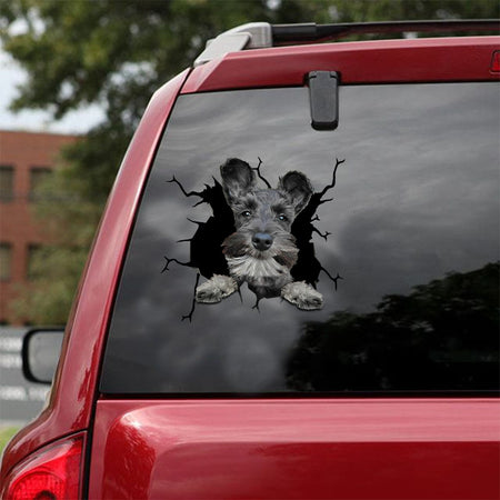 [ld1171-snf-lad]-miniature-schnauzer-crack-car-sticker-dogs-lover