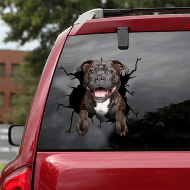 [ld1193-snf-lad]-staffordshire-bull-terrier-crack-car-sticker-dogs-lover