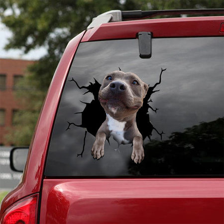 [ld1194-snf-lad]-staffordshire-bull-terrier-crack-car-sticker-dogs-lover