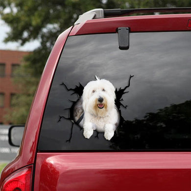 [th0189-snf-tpa]-english-sheepdog-crack-car-sticker-dogs-lover