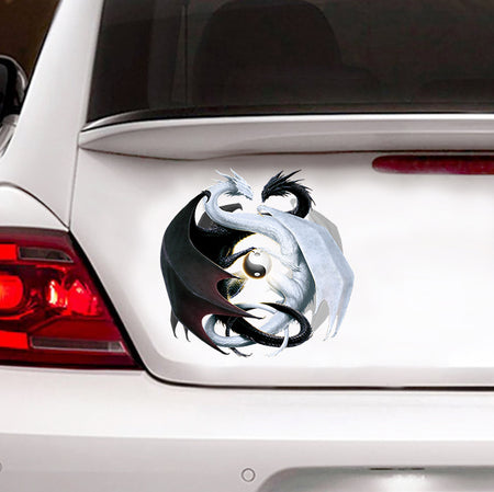 [sk0689-snf-lad]-dragon-crack-sticker-animals-lover