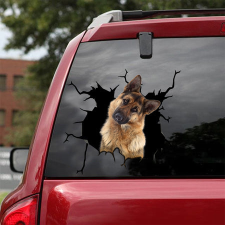 Funny German Shepherd Sticker Crack Door Decal Funny Jokes Custom Decals For Trucks Gift