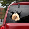 [sk0777-snf-lad]-pomeranian-crack-car-sticker-dogs-lover