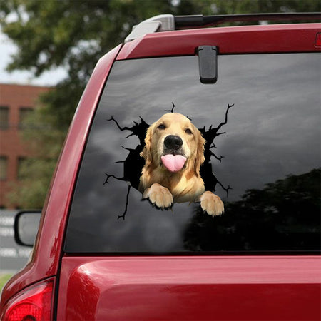 [ld1252-snf-lad]-golden-retriever-crack-car-sticker-dogs-lover