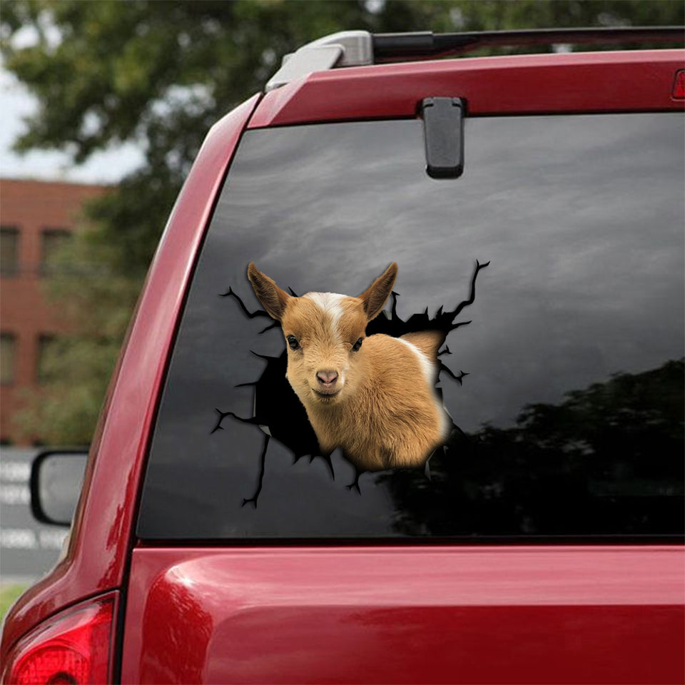 [sk1785-snf-tpa]-nigerian-dwarf-goat-crack-car-sticker-cattle-lover