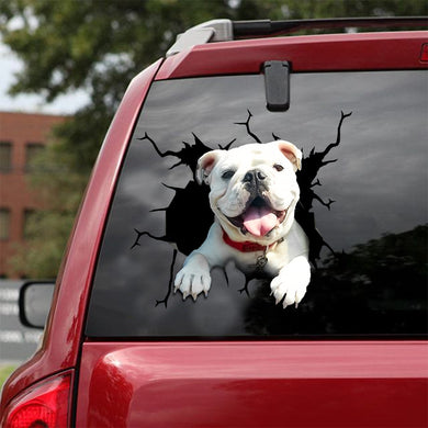 [sk1889-snf-lad]-english-bulldog-crack-car-sticker-dogs-lover