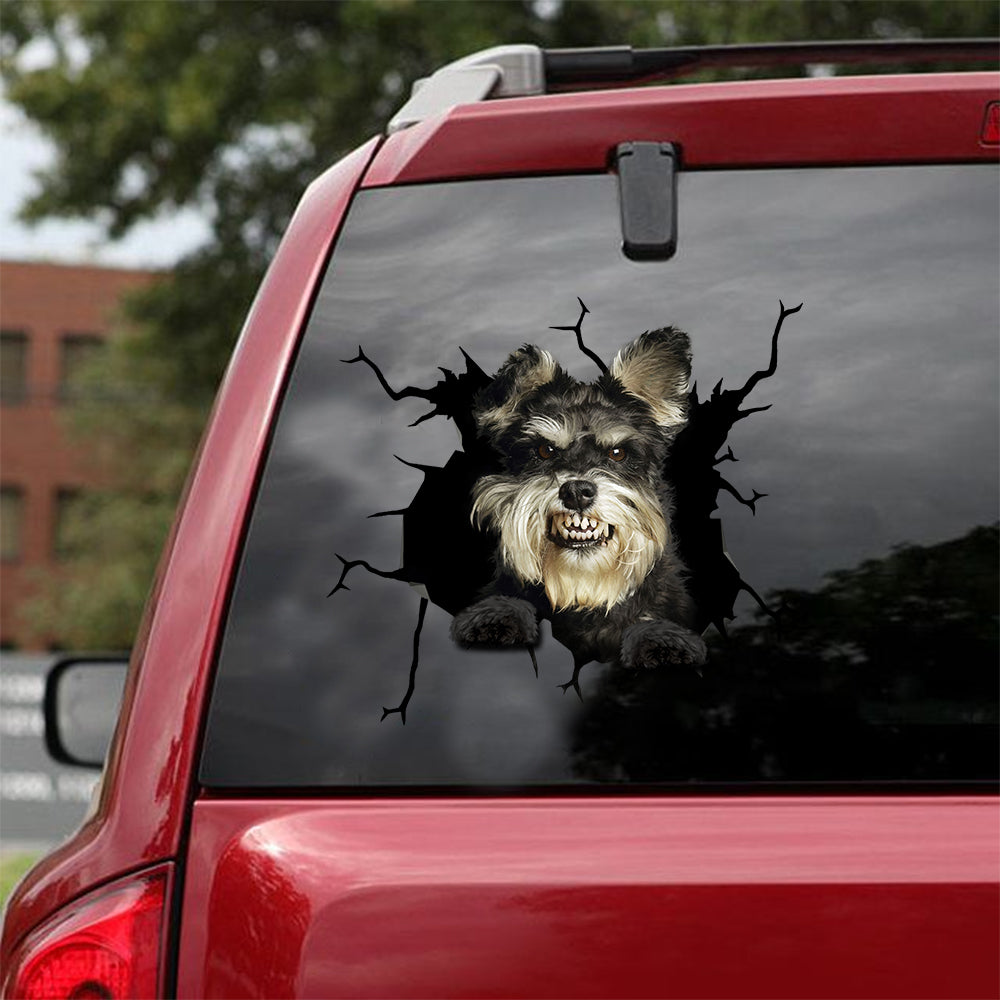 [sk1808-snf-lad]-miniature-schnauzer-crack-sticker-dogs-lover