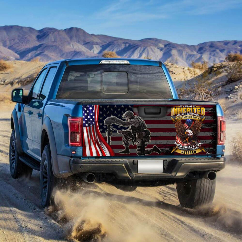 U.s Veteran Blood Sweat Teatruck Tailgate Decal Sticker Wrap Tailgate Wrap Decals For Trucks
