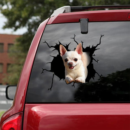 [sk1860-snf-lad]-chihuahua-crack-sticker-dogs-lover