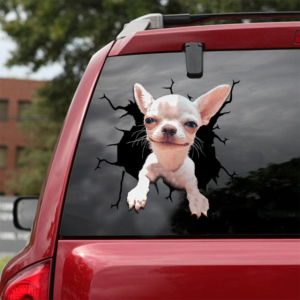 [sk1863-snf-lad]-chihuahua-crack-sticker-dogs-lover