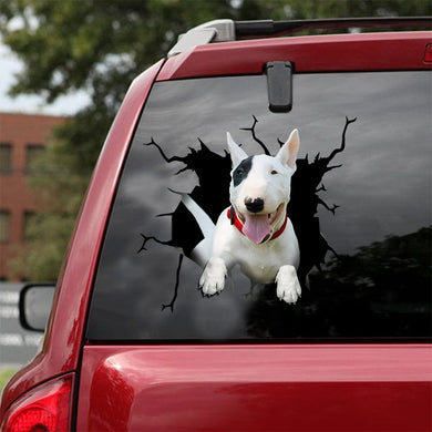 [sk1943-snf-lad]-bull-terrier-crack-car-sticker-dogs-lover