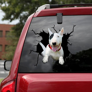 [sk1943-snf-lad]-bull-terrier-crack-car-sticker-dogs-lover