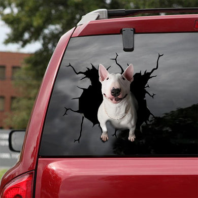 [sk1945-snf-lad]-bull-terrier-crack-car-sticker-dogs-lover
