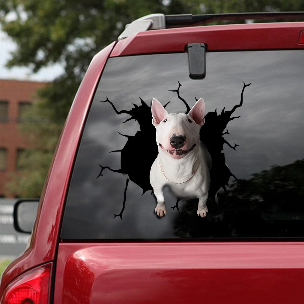 [sk1945-snf-lad]-bull-terrier-crack-car-sticker-dogs-lover