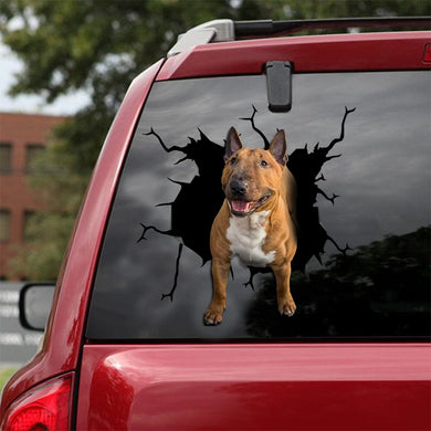 [sk1946-snf-lad]-bull-terrier-crack-car-sticker-dogs-lover
