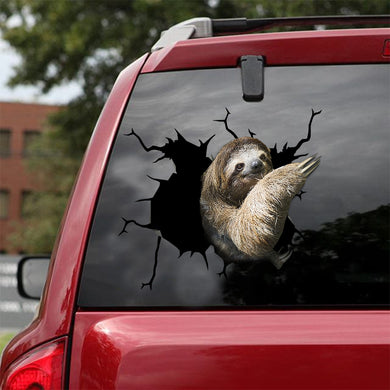 [ld0003-snf-lad]-sloth-crack-sticker-animals-lover