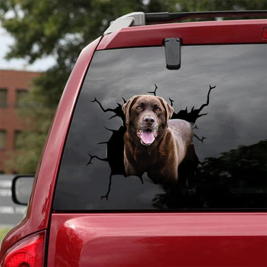 [da0274-snf-lad]-labrador-crack-car-sticker-dogs-lover