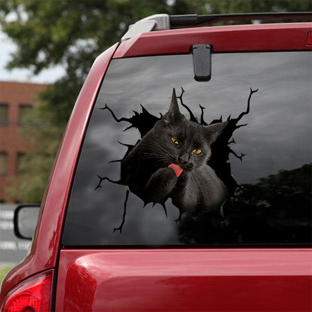 [ld0099-snf-lad]-black-cat-crack-car-sticker-cats-lover