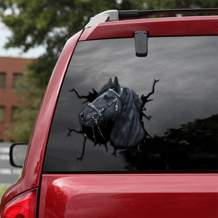 [th0041-snf-tpa]-black-horse-crack-car-sticker-horse-lover