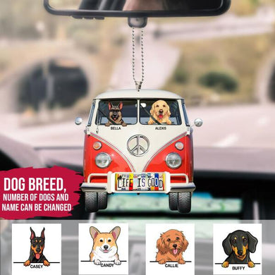 [BH0649-pw-tnt] Camping Life is good Customized Car Ornament Dog Lovers