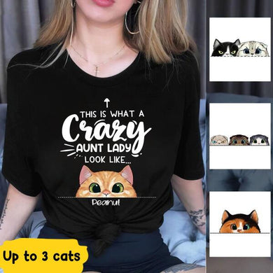 [BH0686-ds-lad] What a crazy aunt lady looks like Customized All type shirts Cat Lovers