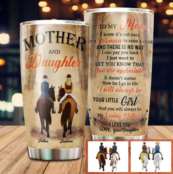 To My Mom I Love You Customized Tumbler Family Lovers
