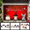 Keep Door Close No Matter What They Tell You Customized Doormat Halloween Lovers Cat Lovers