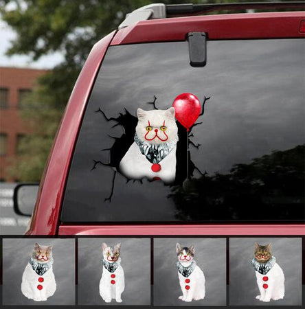 Cat It Customized Cracked Bumper Sticker Funny Wall Decor Custom Wall Decal Christmas Gift Ideas For Mom