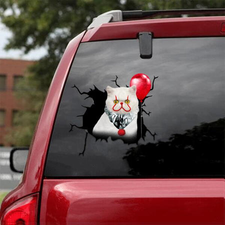Cat It Customized Cracked Bumper Sticker Funny Wall Decor Custom Wall Decal Christmas Gift Ideas For Mom