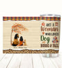 Just A Woman Who Loves Dog Horse And Fall Customized Tumbler Horse Lovers Dog Lovers