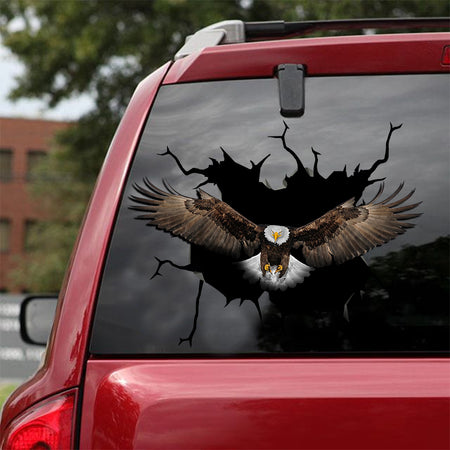 [ld0084-snf-lad]-bald-eagle-crack-car-sticker-eagle-lover