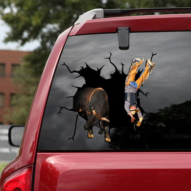 [ld0071-snf-lad]-bull-riding-crack-car-sticker-