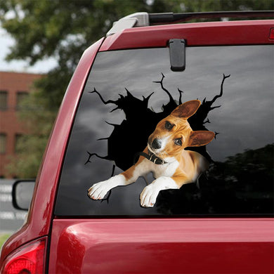[ld0065-snf-lad]-basenji-dog-crack-car-sticker-dogs-lover