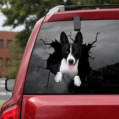 [ld0069-snf-lad]-basenji-dog-crack-car-sticker-dogs-lover