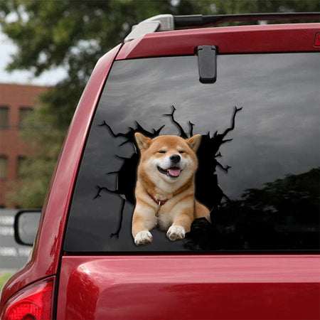 [sk1017-snf-tpa]-shiba-inu-yellow-crack-car-sticker-dogs-lover