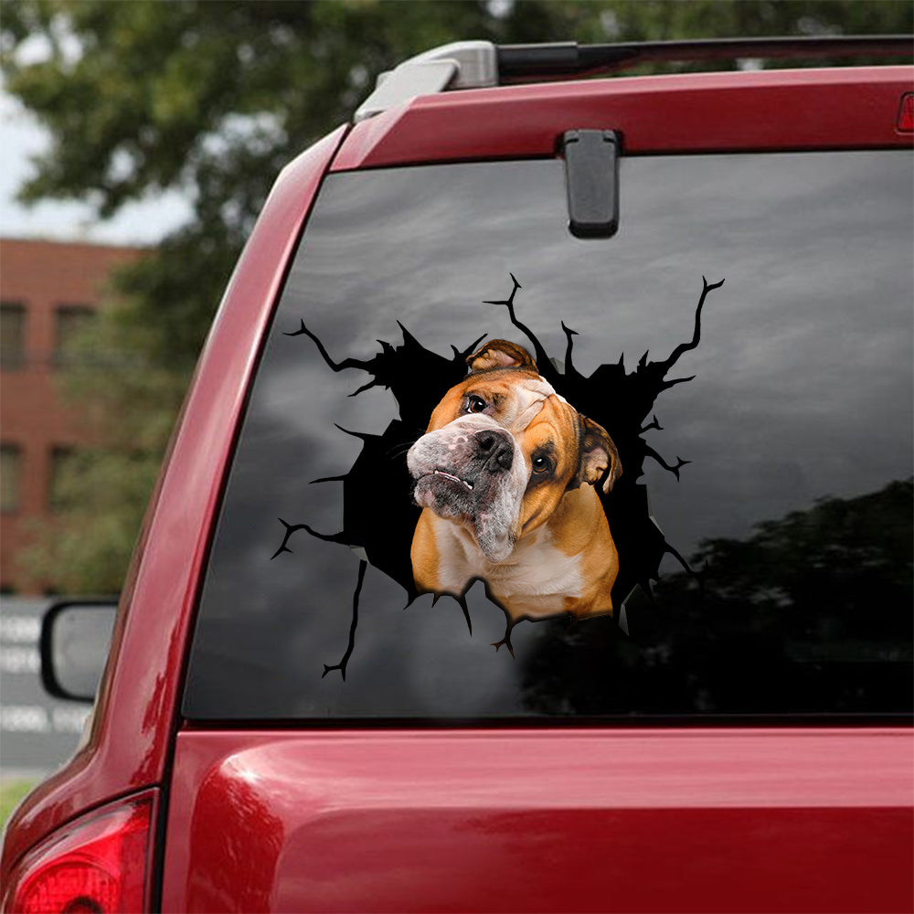 [sk0963-snf-lad]-funny-english-bulldog-crack-sticker-dogs-lover