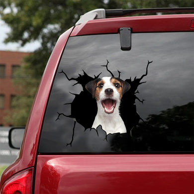 [sk0960-snf-lad]-funny-parson-russell-terrier-crack-sticker-dogs-lover